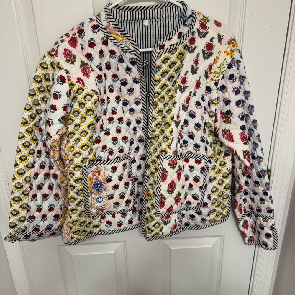 Colorful Floral Quilted Jacket